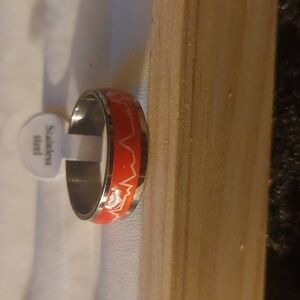 Heart Beat Red and Silver stainless steel  #heartbeatjewellery